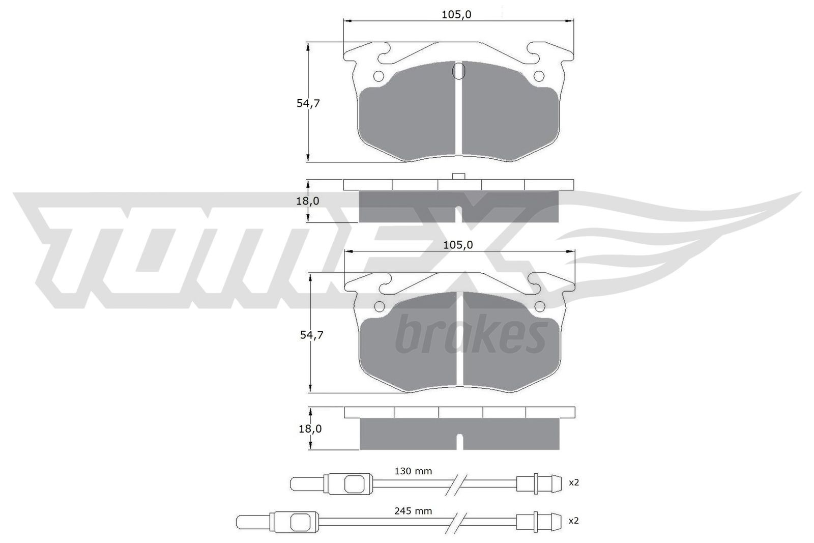 Obrázok Sada brzdových platničiek kotúčovej brzdy TOMEX Brakes  TX10511